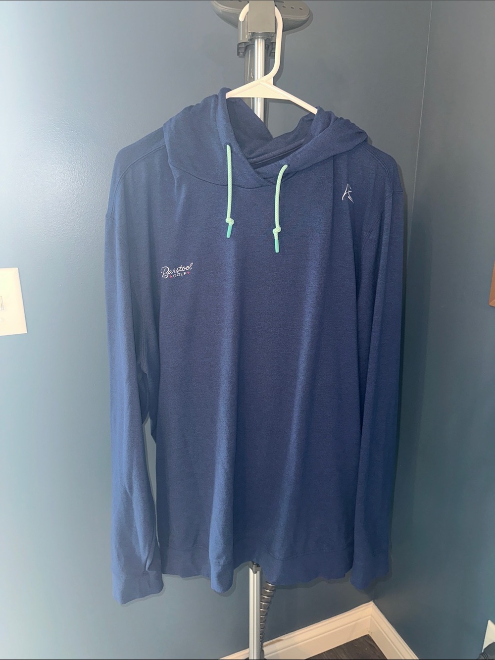 Rhoback barstool Men’s Navy Hooded Long-Sleeve Shirt